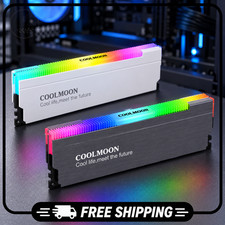 COOLMOON ARGB RAM Heatsink 5V DDR3 DDR4 Memory Heat Spreader Cooler White Gray picture