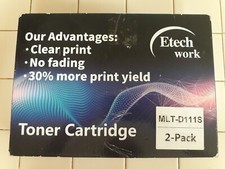 2 Pack Etech Work Toner Cartridge For Samsung MLT-D111S Brand New Toner Open Box picture