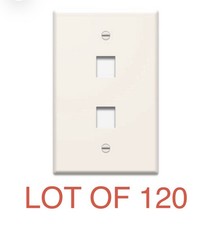 LOT 120 Legrand On-Q WP3402-LA Case 1Gang 2Port Keystone Wall Plate Light Almond picture