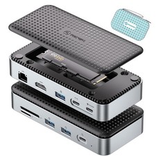 PHIXERO 11-in-1 Docking Station with M.2 NVME SATA SSD Enclosure, USB-C Hub w... picture