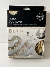 Cordinate Fabric Cord Cover, 6 ft, Hide & Manage Cables - Champagne picture
