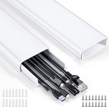 Cord Hider, 62.8 Inch Cable Cover for 6-8 Wires Wall Management White picture