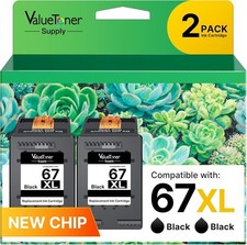 67XL 67 Ink (2 Black) for HP Ink 67 XL High Yield for HP 67XL Black Ink Cartr... picture
