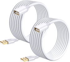USB Extension Cable White 15Ft, 2 Pack USB 2.0 Extender Cable Type a Male to a F picture