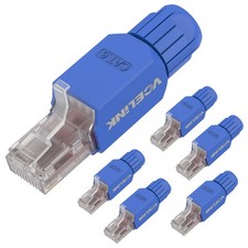 VCELINK RJ45 Connector Tool-Free, CAT6 Field Termination Plug, Gold Plated Mo... picture
