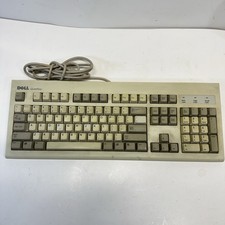 Dell QuietKey SK-1000REW Wired Keyboard 5-Pin DIN Beige Vintage RE picture