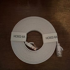 HC602-6A Flat Gray Ethernet Patch Cable RJ-45 Male to Male, 6 ft picture