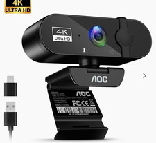 4K UHD USB Webcam Camera for PC 30fps Built-in Mic Privacy Cover Black picture