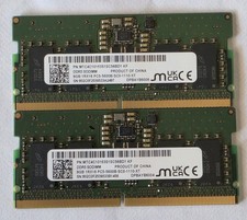 (16GB) 2 X 8GB MICRON DDR5-5600 SODIMM LAPTOP RAM PC5-5600B-SC0-1110-XT picture