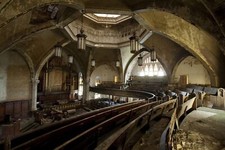 Landscape indoors abandoned church building Custom Gaming Mat Desk picture