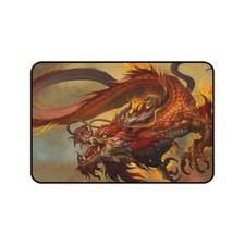 Oriental Red Dragon Gaming Desk Mat Mouse Pad Playmat picture