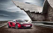 Cars amazing red mclaren mp4 Desk Mat Stitched picture