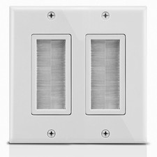 Fosmon 2-Gang Wall Plate, Brush Style Opening Passthrough Low 1 Pack, 1 PACK  picture