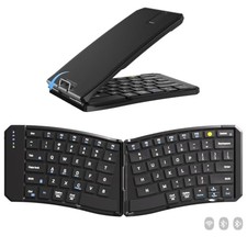 YADKBO Ergonomic Foldable Keyboard 3-Device 2.4G Bluetooth 70hr Battery picture