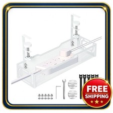 Under Desk Cable Management Tray Mesh No Drill Supports Up To 15 Lbs picture