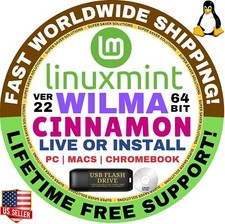 Linux Mint 22 Wilma Cinnamon 64Bit  Live Boot Full Install Mac/PC picture