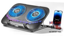 Dual-Core TEC Laptop Cooling Pad with Dual Stepless-Quiet Fans, 5 Smoky Black picture