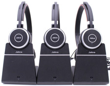 Lot of 3 Jabra Evolve 65 Wireless Headset Stereo w/ Charging Stand picture