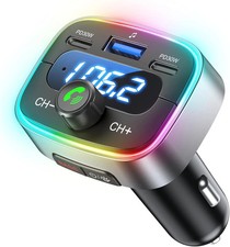 Bluetooth 5.4 Car FM Transmitter Adapter 60W Fast Charger Handsfree LED picture