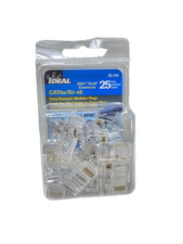 Ideal 85-346 Modular Plugs 25 Pack CAT5e RJ-45 Data Network Connectors Brand New picture