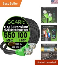 100 Ft Cat 6 Ethernet Cable - Weatherproof, 10 Gbps Performance, for Outdoor Use picture