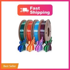 Kretrum Silk Dual Color 3D Printer Filament Bundle, 1.75 mm Color Changing PL... picture