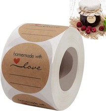 500 Kraft Jar Labels, 2 Inch Round Canning Labels for Jars, Jam & Jelly picture