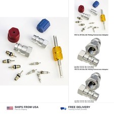 R12 R22 to R134A AC Retrofit Adapter Kit 1/4 SAE 7/16 UNF Conversion picture