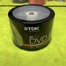 New TDK DVD-R 50 Pack 1-16x 4.7GB/GO Recordable Writable Discs Spindle SEE PICS picture