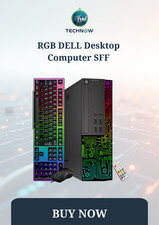 RGB DELL Desktop Computer SFF Intel i5-6500 PC 16GB 512 SSD Windows 11 pro Wi-Fi picture