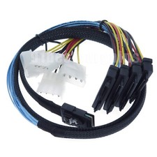 Internal Mini SAS to SAS w/ Molex Power Cable SFF-8087 to 4x SFF-8482 1M picture