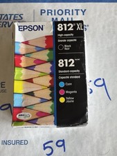 Genuine EpsoYn 812XL 3 pack  Cyan  Yellow & Black  XL Cartridges Ex 01/29 picture