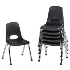 School Stack Chair 14 Ball Glides Black 6 Pack FDP 10363-BK picture