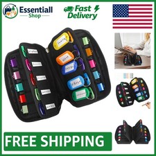 Elegant Neoprene USB Flash Drive Case Organizer - 20 Slots & Label Tags Included picture