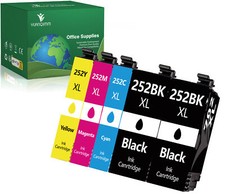 5 Pack T252XL 252XL Ink Cartridges For Epson WorkForce WF-3620 WF-3640 WF-7610 picture