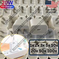 Wholesale 1-100 Lot 20W PD USB-C Power Adapter Fast Wall Charger For iPhone 14 picture