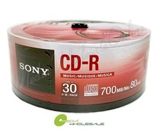 SONY Blank Music CD-R CDR Branded 80min Digital Audio 30 pack Media Disc picture