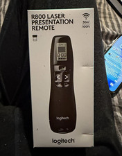 Logitech R800 Wireless Laser Presentation Remote Black LCD Timer 100ft sealed picture