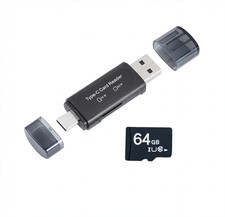 Card Reader USB 3.0 To SD Micro TF Memory Card Adapter With 64GB Micro SD Card picture