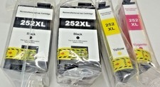 252XL Compatible Ink Cartridges 4-Pack 2 Black Cyan Magenta Yellow Sealed picture