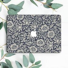 Vintage Flowers Grey Blue Aesthetic Hard Case For Macbook Pro 13 14 15 16 Air 13 picture
