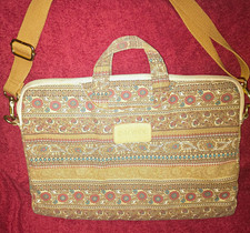 DACHEE 15in Floral Beige/Multicolor Shoulder Messenger Laptop Bag Padded Zip picture