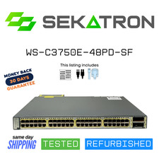 🔀 Cisco WS-C3750E-48PD-SF 48-Port PoE Gigabit Switch ⚡ Fast Ship picture