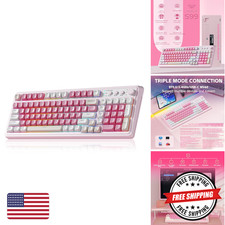 AULA 99 Key Keyboard, Wireless Pink Gaming Keyboard Creamy with Number Pad picture