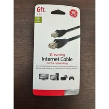 NEW GE 6ft Streaming Cat5e Internet Ethernet Cable RJ45M Connectors Black 33590 picture