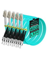 5 Pack LC To ST Multimode Fiber Patch Cable OM3 1M 3FT Duplex MM Jumper picture