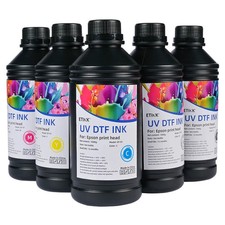 High Quality 500ML UV DTF Ink KCMYW for EPSON I3200 XP600 Printer Bright colors picture
