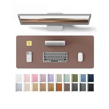 Desk Pad 23.6 In X 13.8 In Pu Leather Chocolate Rectangular Waterproof Non Slip picture