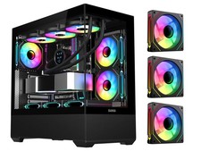 SAMA SV02 ATX Computer Gaming PC Case Mid Tower Black with 3 ARGB Fans Pre-Insta picture