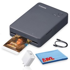 Canon SELPHY QX20 Portable Photo Printer Dark Gray USB-C Adapter Bundle picture